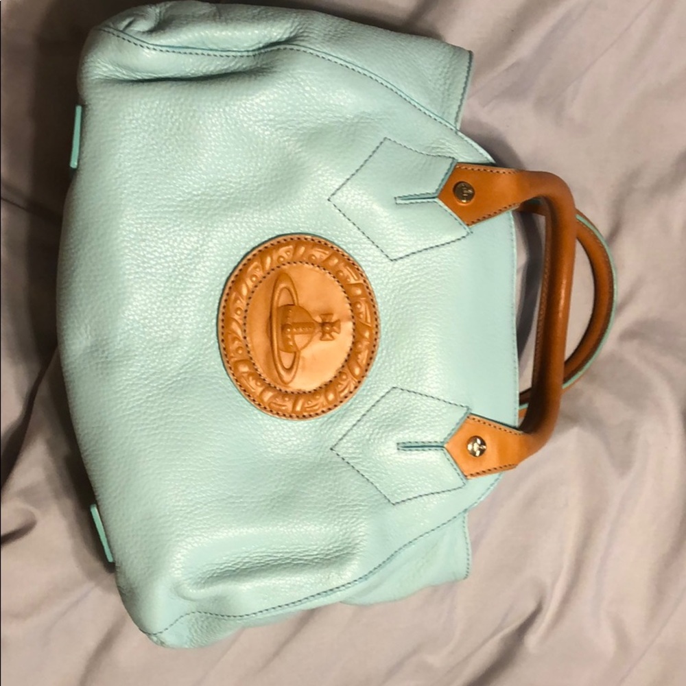 Vivien Westwood light blue cameo bag